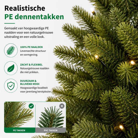 Black Box Trees Nagoya Kunstkerstboom met Verlichting - Kunstboom H90 x D42 cm - Kunst Kerstboom in Kunststof Pot - Kerstdecoratie voor Binnen - met Batterij en Timer - 175 Tips - Groen