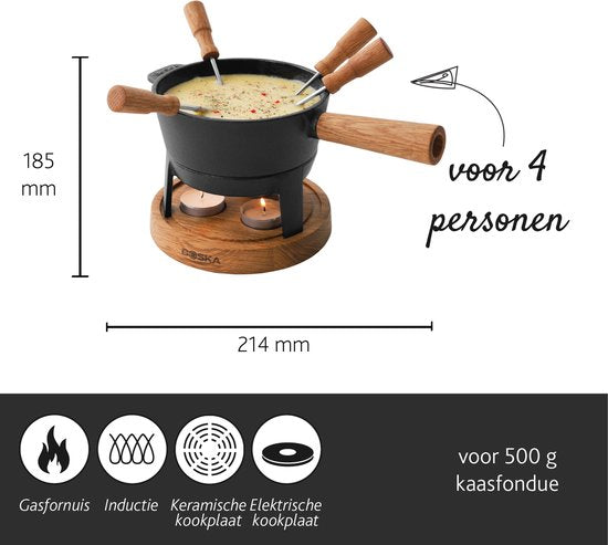 Boska Fondueset Pro S - Kaas fondue - voor 350 gram Kaas - 700 ml