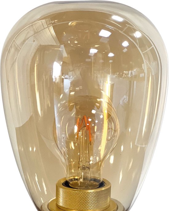 Steinhauer tafellamp Reflexion - amberkleurig - metaal - 15 cm - E27 fitting - 2682ME