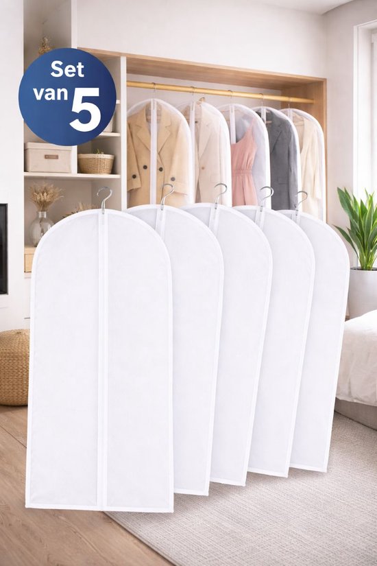 Ceruzo Kledinghoezen 5 Stuks – 60x140 cm – Beschermhoes – Transparant-Wit