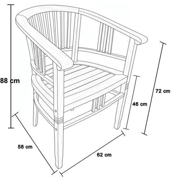 AXI Talia Teak Tuinstoelen – Houten tuinstoelen – Set van 2 stuks – 100% Teak – 180 kg draagkracht – Tuin, terras of balkon