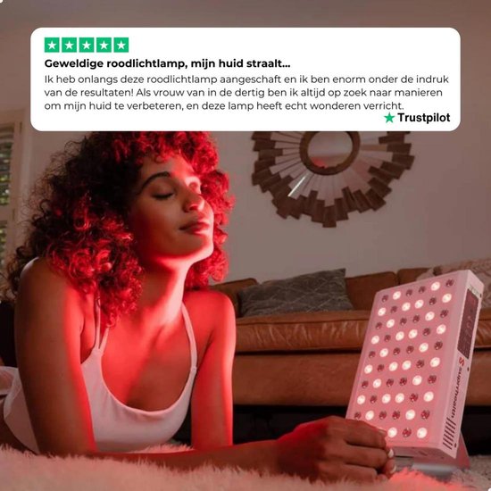 Suprrhealth Rood Licht Lamp Mini - Roodlichttherapie - Timer - LED Infraroodlamp - Huidverzorging Infraroodtherapie - Collageenlamp - Fibromyalgie - Lichttherapie