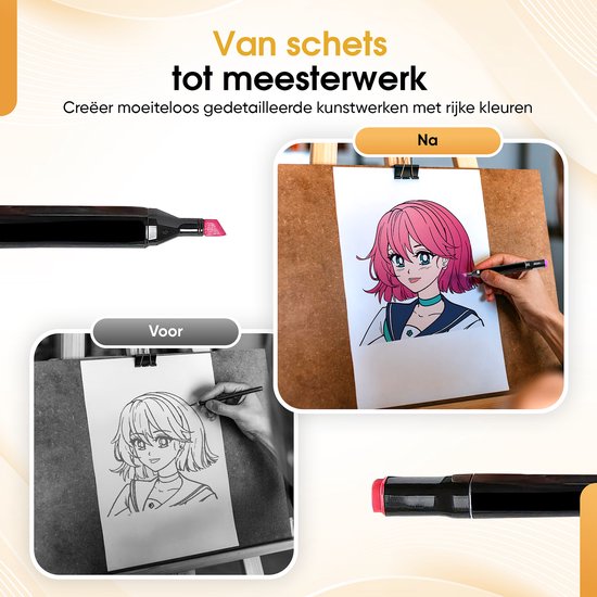Woodley Dubbelzijdige Stiften - 168 kleuren - Voor volwassen en kinderen - Markeerstiften - Dubbelzijdige stiften - Twinmarkers - Alcohol markers