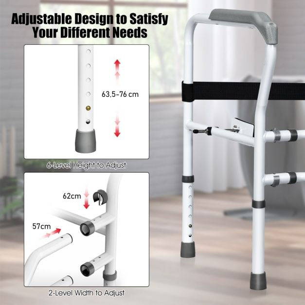 Coast Opstahulp Toilet - in Hoogte Verstelbaar - WC-Steunhulp met Armleuningen - Zonder Boren - Antislip - WC-Handgreep - 48 x 65 x 84 cm