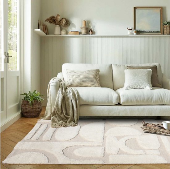 by fonQ Glyph Vloerkleed - Naturel - Rechthoekig - 160 x 230 cm