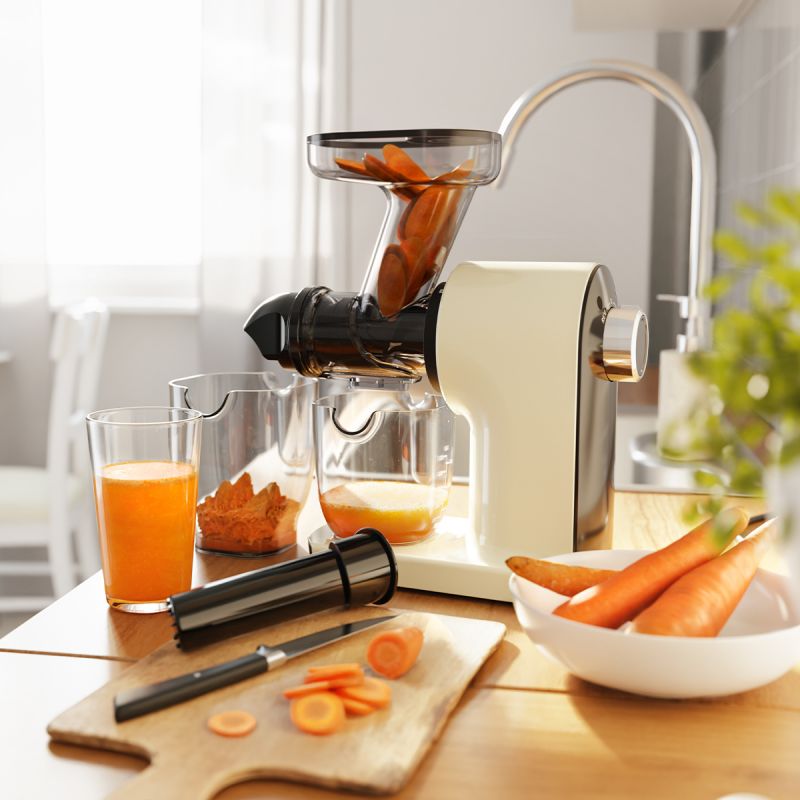 Kitchenbrothers Slowjuicer Compact - 45 mm - 750 ml - Champagne