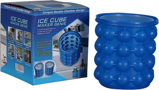 Shop-Story - Ijsemmer/ijsblokjesmachine - Drankenkoeler - 2 in 1 siliconen emmer - Blauw