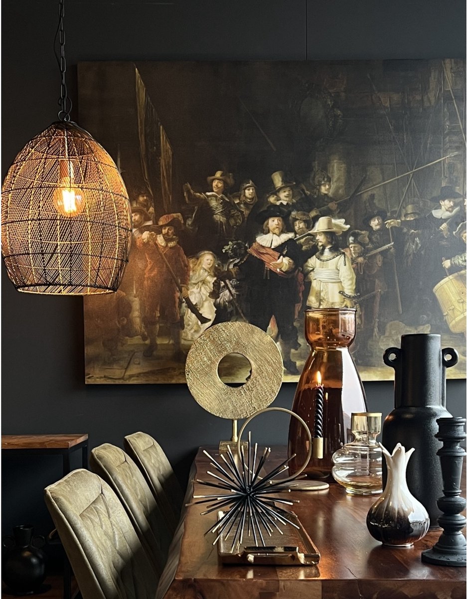Light & Living Hanglamp Meya - Zwart - Ø40cm - Modern - Hanglampen Eetkamer - Slaapkamer - Woonkamer