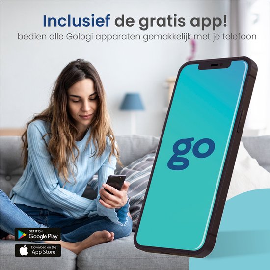 Gologi Plafondventilator met Verlichting - Ø60 cm - LED RGBW - 6 Standen - Plafondlamp Slaapkamer - Met Afstandbediening en App - Zwart