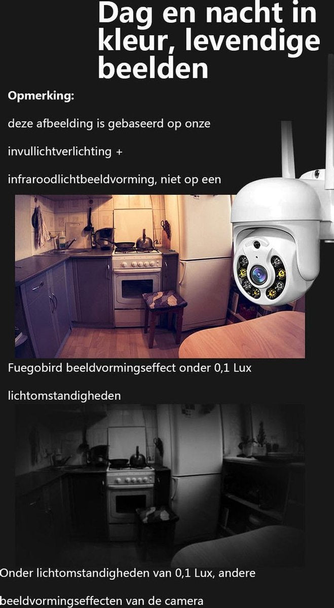 Fuegobird Wifi Smart Waterproof IP66 WIFI IP Camera-Outdoor Draaibaar en Kantelbaar Full HD 1080P-1 Inch Kleine Dome camera