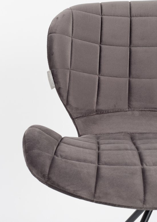 Zuiver OMG Velvet Eetkamerstoelen Grijs - Set van 2