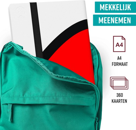 NAPI Verzamelmap 360 Kaarten - Pro Binder Map voor Kaarten - Trading Card Map - 9 Pocket - Premium Card Binder - 20 Pagina’s - A4 Formaat - Rood