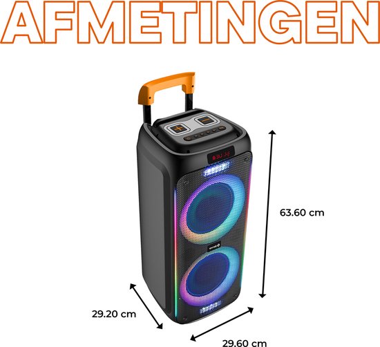 Denver Bluetooth Speaker Party Box - Discolichten - Partybox - Incl. Microfoon - Micro SD / USB / AUX - TSP456