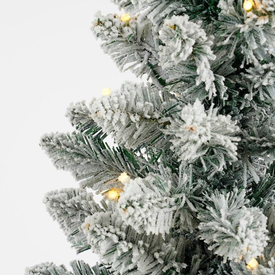 Black Box Trees Gerlos kerstboom met burlap groen frosted 30L TIPS 70 batterijbediend en timer - h75xd36cm