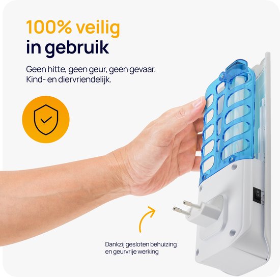 Wonact Muggenlamp - Muggenstekker - Vliegenlamp - 9W - tegen muggen, vliegen, fruitvliegjes en motten - Wit - Muggenvanger - anti muggenstekker met aan/uitknop - geurloos - geluidloos - met 10 lijmplaten - insectenlamp voor binnen