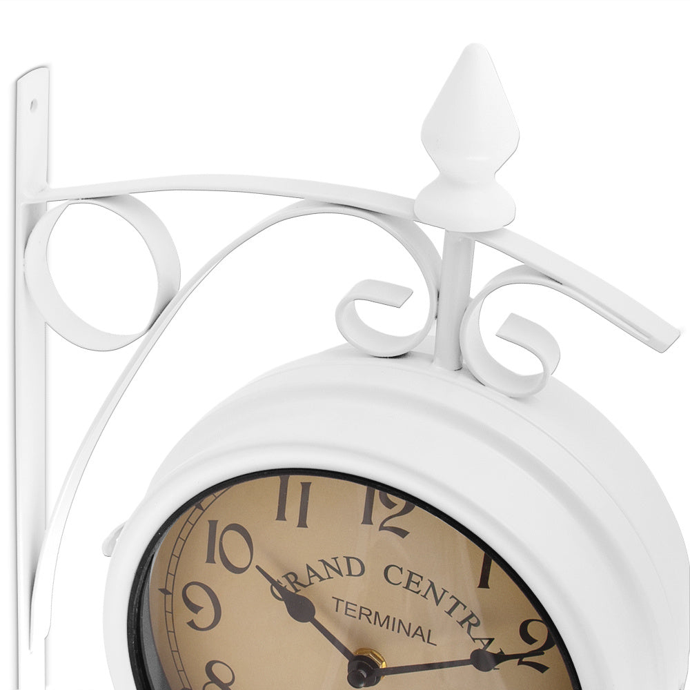Monzana Retrostyle Stationsklok/ Klok - 29 x 9,5 x 32,5 cm -Wit
