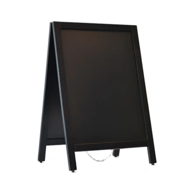 Krijtstoepbord Zwart 55 x 85 cm dennen houten omlijsting - dubbelzijdig reclamebord