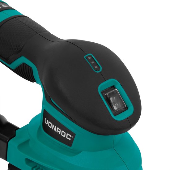 VONROC Accu Schuurmachine 12V - Incl. Accu, usb-c kabel en schuurpapier