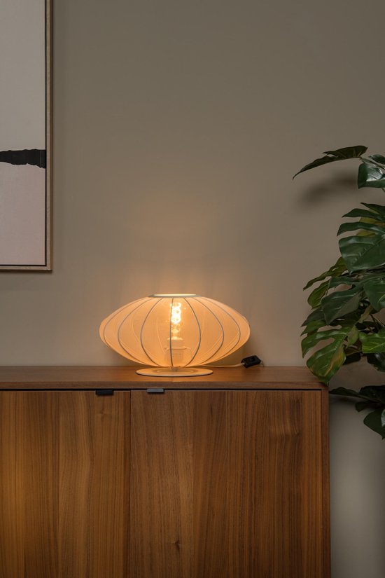 Lucide CORINA - Tafellamp - Ø 40 cm - 1xE27 - Beige - Japandi