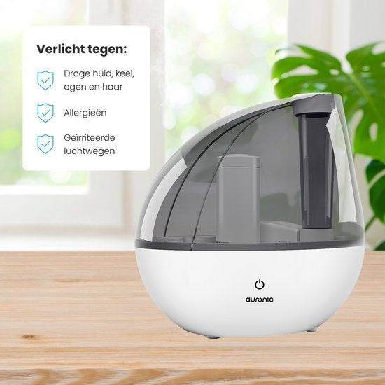 Auronic Luchtbevochtiger - Geschikt voor Babykamer & Slaapkamer - Wit - Inclusief Waterfilter