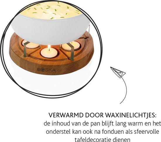 Boska Candlelight Fondue Twinkle - Voor 1.200 gram Kaasfondue - 1,6 liter
