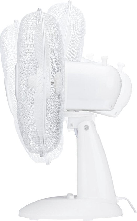 Lifetime Air Tafelventilator 35W - Ventilator voor Tafel en Bureau - met Handvat, 3 Snelheden en Kantelbare Functie - Geruisloos 65dB - Wit
