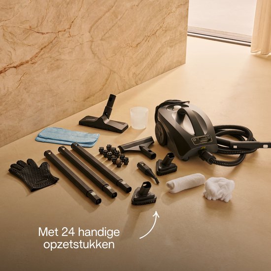 Techweise TS3 - Stoomreiniger - Reinigingsmachine - 2600W 4,2 Bar Stoomdruk - Natte & Droge Stoom - Voor vloer, badkamer, auto en meer - 5m Kabel - Binnen 1 minuut opgewarmd