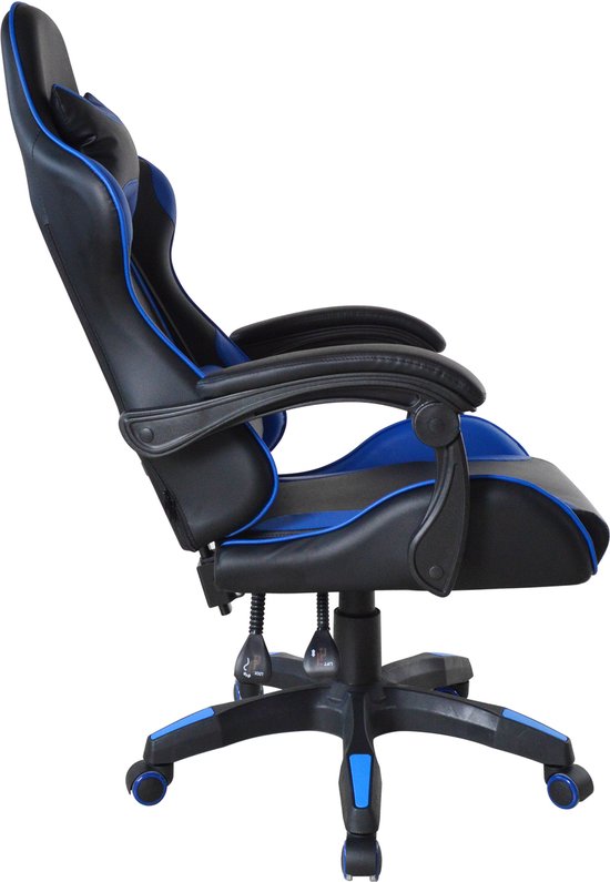 VDD Gaming - Gamestoel - Game Stoel - Gamingstoel - Gamestoel Zwart- Gamestoel Blauw - Bureaustoel - Bureau Stoel - Verstelbaar - Ergonomisch - Max 120 kg
