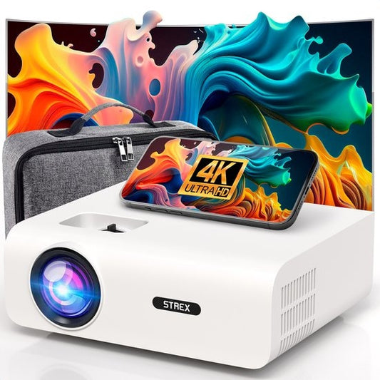 Strex Beamer - 1080P Full HD - 15000 Lumen - Draadloos Streamen - Inclusief Tas/Projectiescherm - WiFi - Bluetooth