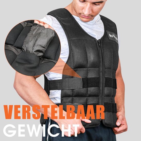 DH FitLife Verstelbaar gewichtsvest 10KG/20KG/30KG voor spieropbouw en krachttraining | verzwaarde vest | loopvest dames heren | fitness trainingsvest