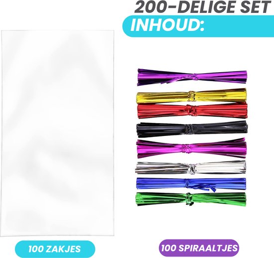 Feestio Uitdeelzakjes Transparant - Traktatie Zakjes kinderfeestje - Cellofaanzakjes - Snoepzakjes - cadeauzakjes