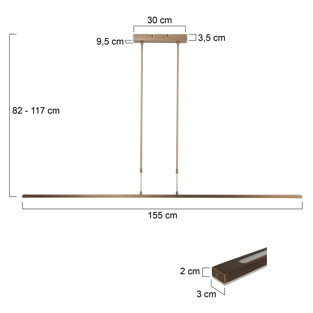 Hanglamp Steinhauer Zelena LED - Brons