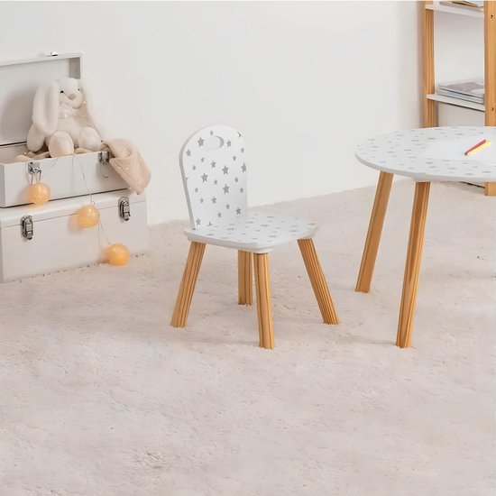 Kinderstoeltje wit met motief