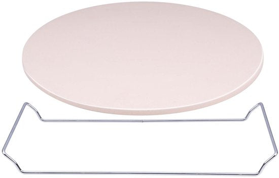 alpina Pizzasteen - Pizza Steen voor BBQ en Oven - Ø33 cm - Baksteen voor Krokante Korst - Hittebestendige Ovensteen