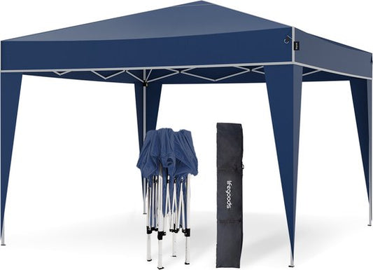 LifeGoods Partytent - Paviljoen - Easy Up - Opvouwbaar - Waterdicht - Met Draagtas - 300 x 300 cm – Blauw