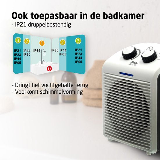 Fakir Trend HL 100 Elektrische Kachel - Verwarming met Ventilator - Wit/Grijs