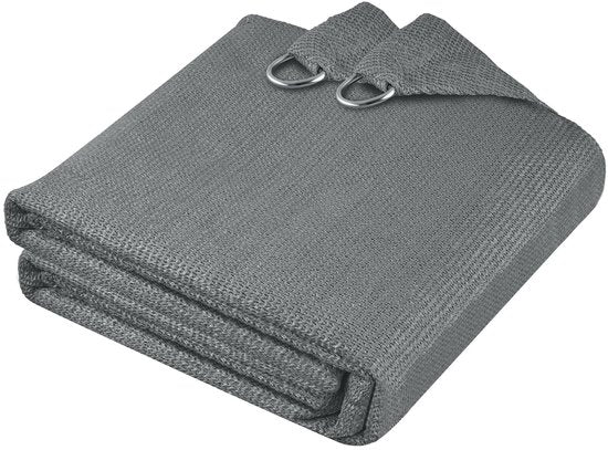 tectake® Rechthoekig Schaduwdoek Sunny - 3 x 5 m - Extra Stevig 185 g/m² HDPE Zonwering Doek - 50+ UV Bescherming - Weerbestendig en Scheurbestendig - Zonnescherm voor Tuin, Balkon, Terras - Zonnedoek inclusief Montagemateriaal - Grijs