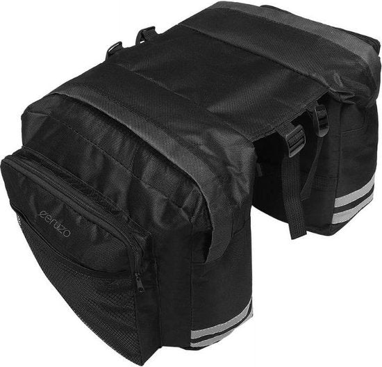 Ceruzo Dubbele Fietstas - 20 Liter - Bicycle Bag - Waterafstotend- Compact- Sportief -Zwart