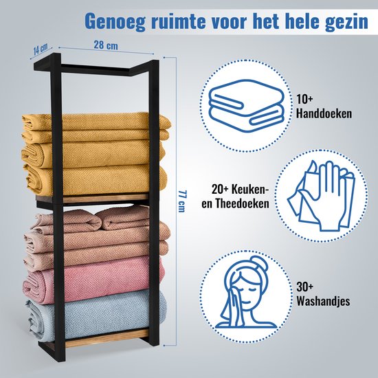 SV Living Handdoekrek - Handdoekhouder - Voor Badkamer en Keuken - 77*28*14cm