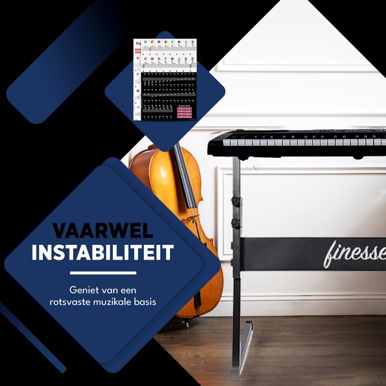 Finesse Keyboard Standaard - Verstelbaar - Statief - Piano Standaard - Toetsenbord Standaard
