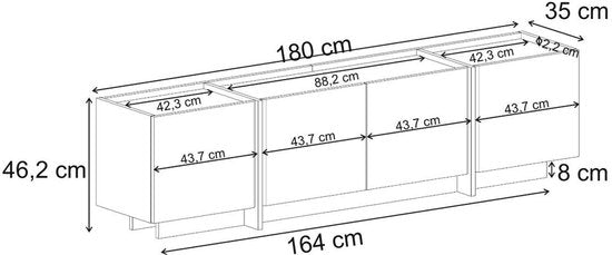 CALICOSY - TV-meubel 2 deuren L180 cm - ARVEN