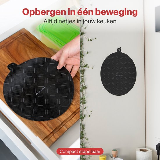 AoraKitchen Inductie Beschermer - 4 Stuks - tot 280 °C - Kookplaat Beschermer - Onderzetters Pannen - Ø 22cm - Zwart