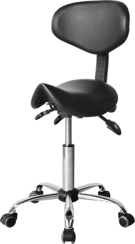 VVD Zadelkruk - Ergonomisch & Verstelbaar - 40 x 36 x 112cm - Zwart