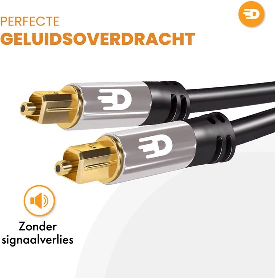 Drivv. Premium Toslink Optische Kabel - Optische Audiokabel - Optical Audio Kabel - Soundbar - Male to Male - Grijs - 2 meter