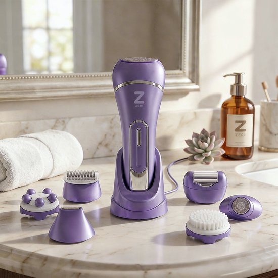 Ladyshave voor Vrouwen - 7 in 1 Scheerapparaat - Epilator - Gezichtsmassage - Eeltverwijderaar - Waterdicht - Bikinilijn - Zeri