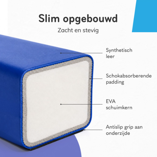 ProSkill Opvouwbare Turnbalk - Blauw - 210 x 10 x 10 cm - Evenwichtsbalk, Synthetisch Leer