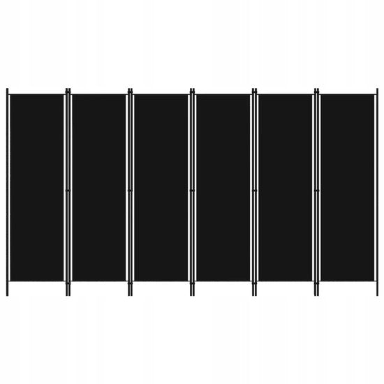 Zwarte Paravent - 6 Panelig - 300x180 cm - Ruimteverdeler
