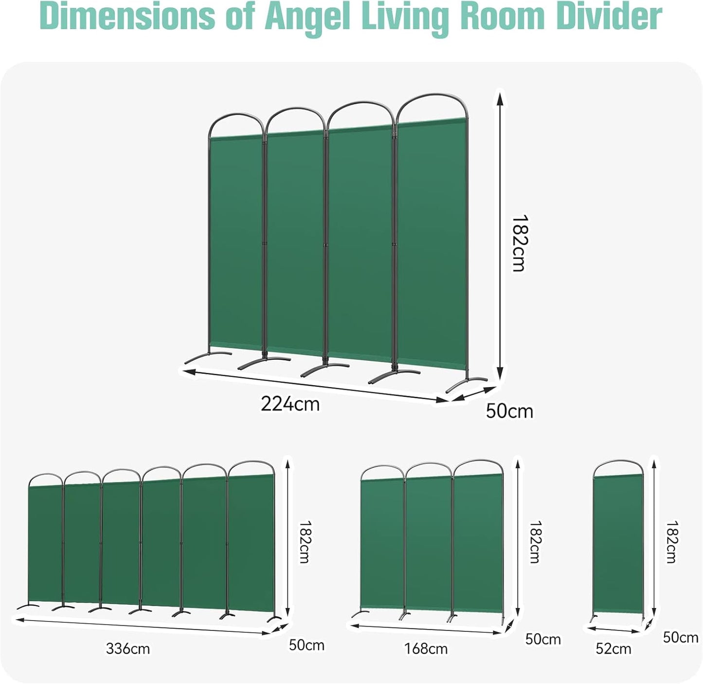 Angel Living Kamerscherm - 4 Panelen - 224 x 182 cm - Binnen en Buiten - Groen