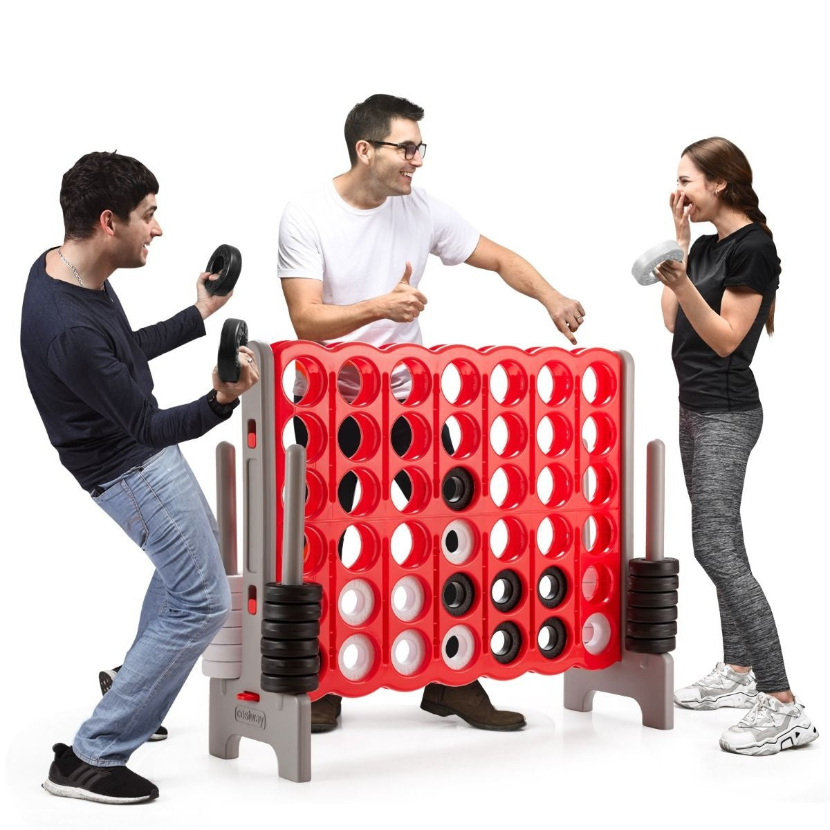 Coast Vier Op Een Rij Spel - Extra Groot - 120 x 42 x 104cm - Rood/Grijs