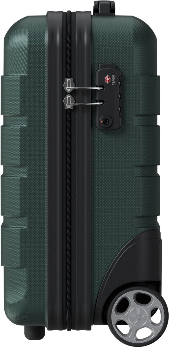 TRVLMORE Underseat Handbagagekoffer – 40 x 30 x 20 cm – 24 L – TSA-slot – 2 Wielen – Donkergroen